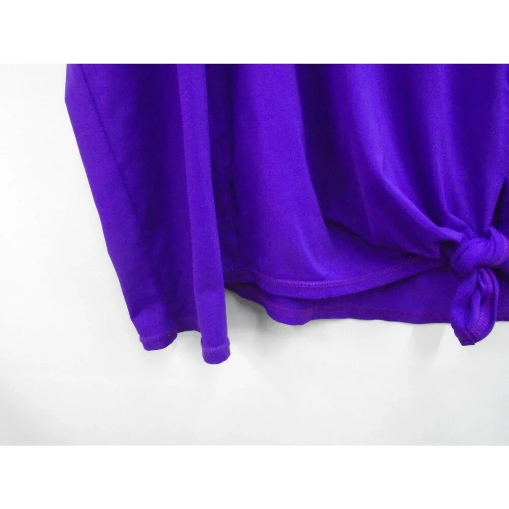 Lilly Pulitzer Kieran Luxletic Womens Size L Long Sleeve Purple Tie Front - Picture 6 of 14